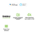 BRAND NEW UNIDEN APPCAM 4KNVR8 CHANNEL WIRED SECURITY SYSTEM WITH AI ALERTS