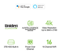 BRAND NEW UNIDEN APPCAM 4KNVR16 16 CHANNEL WIRED SECURITY SYSTEM WITH AI ALERTS