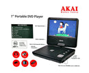 BRAND NEW AKAI 7-INCH PORTABLE DVD PLAYER AKDVD7 AVI MP3 JPEG USB/SD MODE