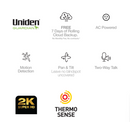 UNIDEN GUARDIAN APP CAM SOLO X25 PT  2K SUPER HD AUTO MOTION TRACKING INTERNAL