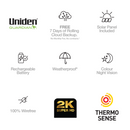 UNIDEN GUARDIAN APP CAM SOLO X2K BULLET KIT WIREFREE 2K SUPER HD w/ SOLAR PANEL