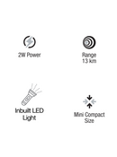 UNIDEN UH220-2 2 WATT UHF HANDHELD 2 WAY RADIO TWIN PACK WITH IN-BUILT LED LIGHT