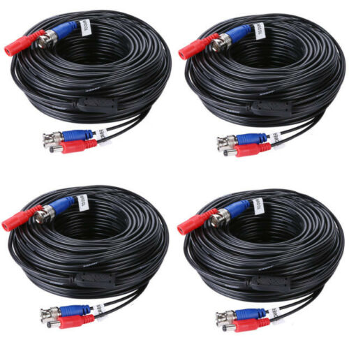 4x 18M BNC PLUG AND PLAY VIDEO & POWER CABLE CCTV SECURITY CAMERA SURVEILLANCE
